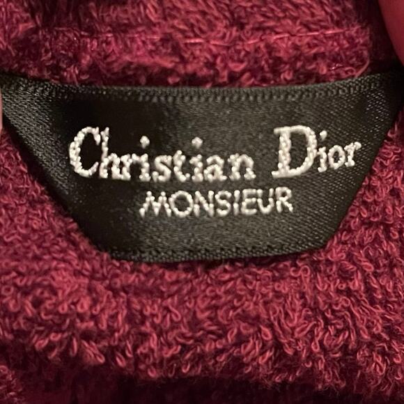 VTG Christian Dior Monsieur Soft Terry Cloth Lounge Shorts Burgandy S/M WPL 6764 - Picture 3 of 9